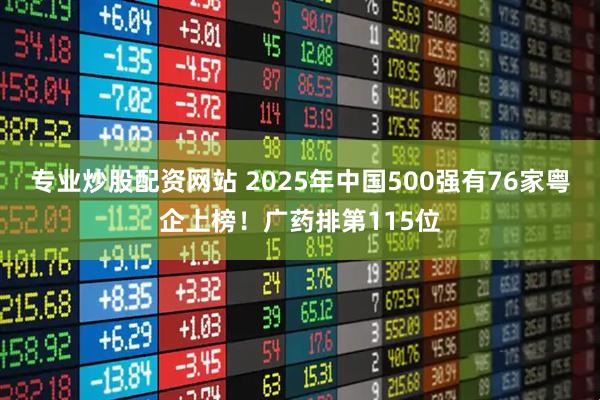 专业炒股配资网站 2025年中国500强有76家粤企上榜！广药排第115位